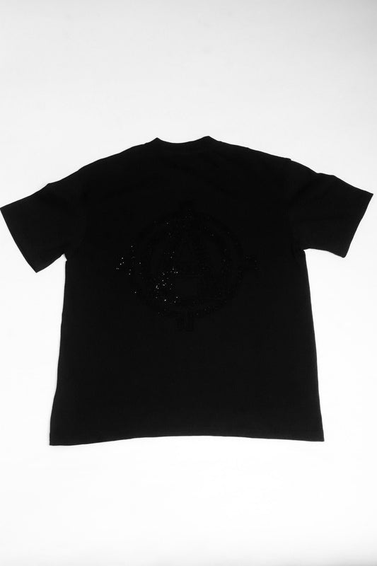 Black Rhinestone Automatik Shirt
