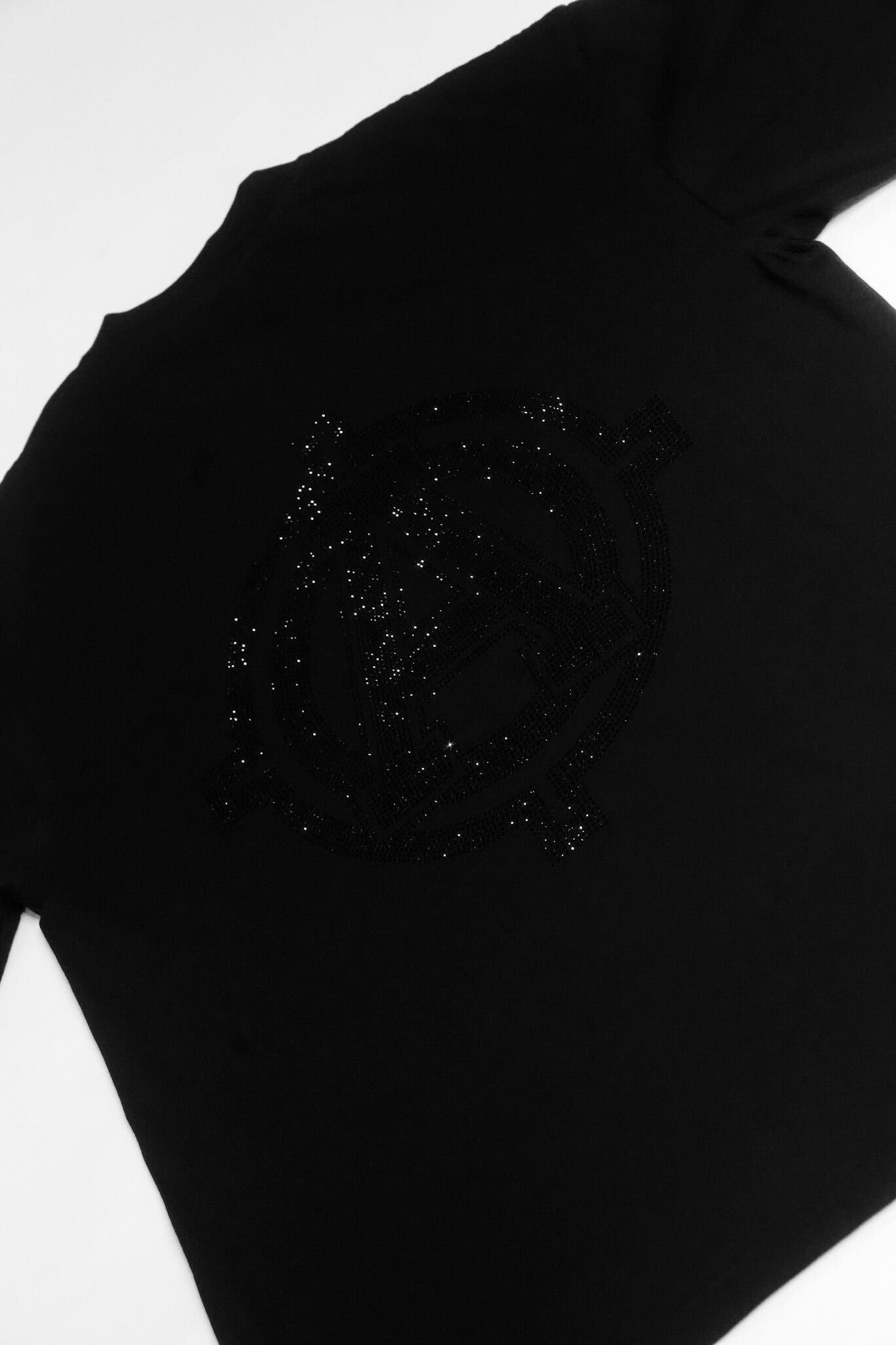 Black Rhinestone Automatik Shirt